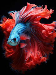 Fototapeta premium Betta Fish in its Natural Habitat, Wildlife Photography, Generative AI