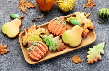 Multicolored autumn homemade cookies