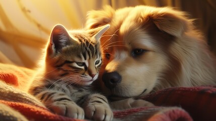 Explore the challenges of introducing a new cat to a household with a dog and how they eventually learned to sleep together.