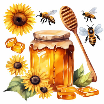 Jar of honey from sunflower
