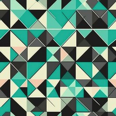 Seamless abstract geometric pattern background, AI generated