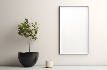 white frame on wall ai generative