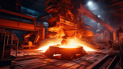 Iron and Steel making Factory - obrazy, fototapety, plakaty