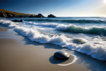 Fototapeta na wymiar beach pebbles, generated by artificial intelligence