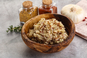 Vegan cuisine - boiled quinoa cereal