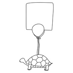 Turtle with balloon notepad