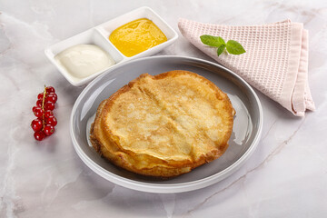 Sweet homemade thick baked pancakes