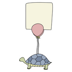 Turtle with balloon notepad