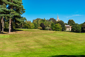 Lamberhurst Church (Kent) viewed from across the golf course.