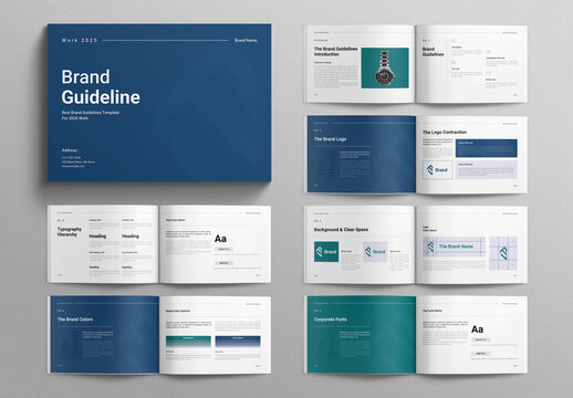 Brand Guidelines Template Brochure Design Layout Landscape