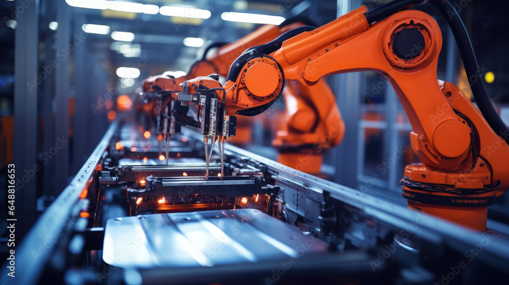 Wall mural the high technology material handling by robotic system.