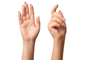 Women's hands. on isolated transparent background