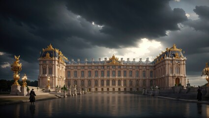 "Versailles: A Golden Sunset of Grandeur and History"