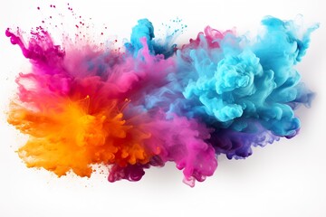 Fototapeta premium Colorful rainbow paint splash powder explosion.