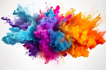 Fototapeta na wymiar Colorful rainbow paint splash powder explosion.