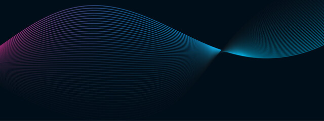 Abstract wavy information technology smooth wave lines background. Design used for banner, presentation, web design, cover, web, flyer, card, poster, texture, slide, magazine, data visualization.