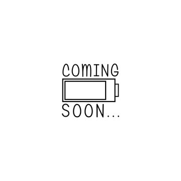 Coming Soon Battery concept icon isolated on white background