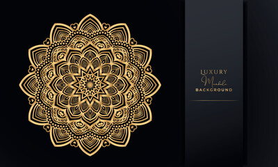 Luxury mandala background with golden pattern style ornament elegant invitation wedding card, invitation, backdrop, luxury style vector illustration design.