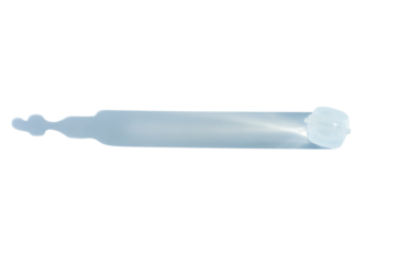 Plastic pharmaceutical ampoule with physiological fluid. Sodium chloride. Or drops. Medicine. on isolated transparent background