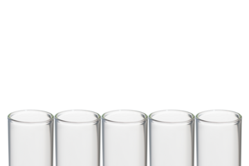 Medical test tubes close-up. on isolated transparent background