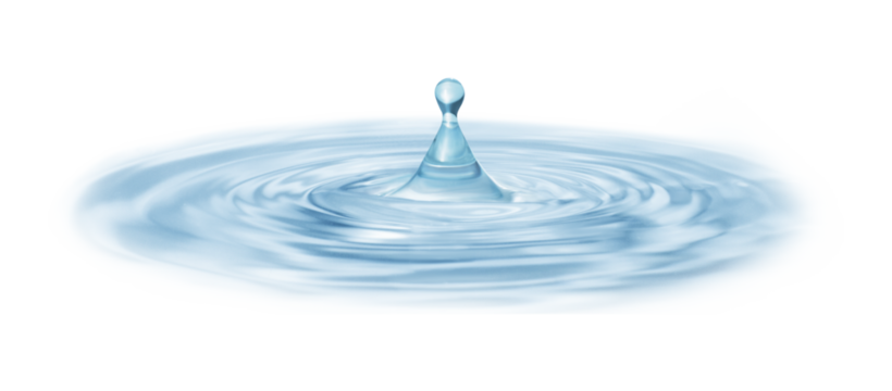 Water. on isolated transparent background
