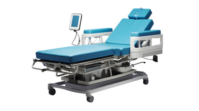 Surgical Bed on Transparent Background