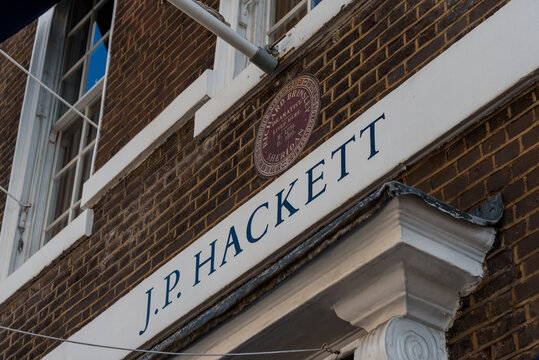 J.P. Hackett bespoke tailoring store in Savile Row  in London