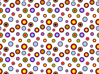 seamless pattern of retro bright circles, plates