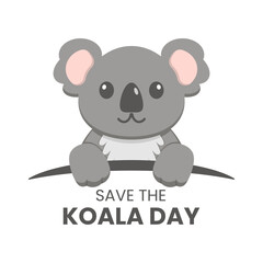 Vector Graphic of Cute Koala Paws Over Wall suitable for save the koala day