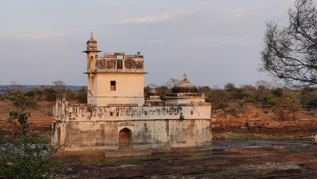 Footage of Padmini Palace at Chittorgarh Fort shot during daylight
