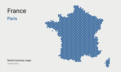 Creative map of France. Political map. Capital Paris. World Countries vector maps series. Triangular pattern