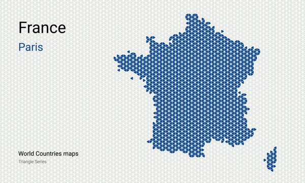 Creative map of France. Political map. Capital Paris. Triangular pattern