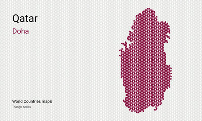 State of Qatar creative vector  map. State of Qatar, Doha vector map. Triangular pattern