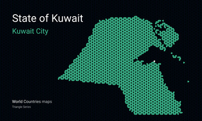 Creative vector map of Cuwait. Political map. Capital of Cuwait. World Countries maps with borders. State of Kuwait