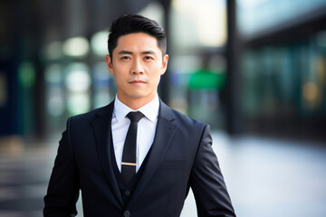 Fototapeta premium Chinese man in a business suit