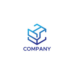 Flat Letter Mark Abstract COMPANY logo design