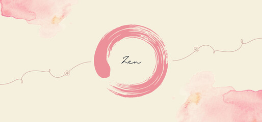 Zen lettering and symbol background.zen concept illustration.website banner.