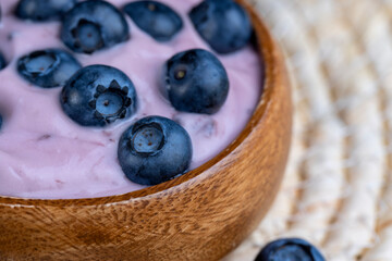 blueberry yogurt with the addition of ripe blueberries