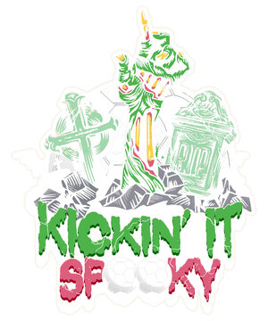 Kickin' It Spooky Halloween Sports Football Player Soccer
