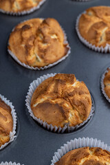 hot homemade cupcakes after cooking