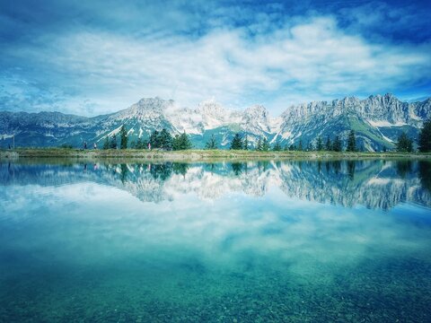 lake and mountains, Wilder Kaiser, Berge