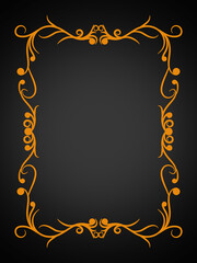 Ornament Boerder Vintage Simple Gold White Black Yellow