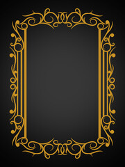 Ornament Boerder Vintage Simple Gold White Black Yellow