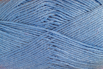woolen threads of blue color for knitting