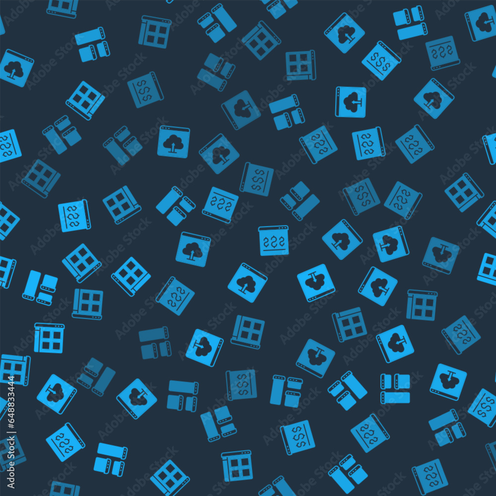 Poster set browser window, cloud upload, online shopping on screen and files on seamless pattern. vector