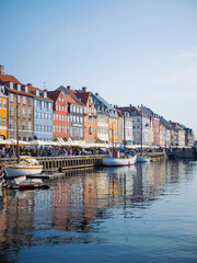 Colorful Houses in Nyhavn, Copenhagen on a sunny day