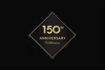 150 years anniversary celebration  gold shape