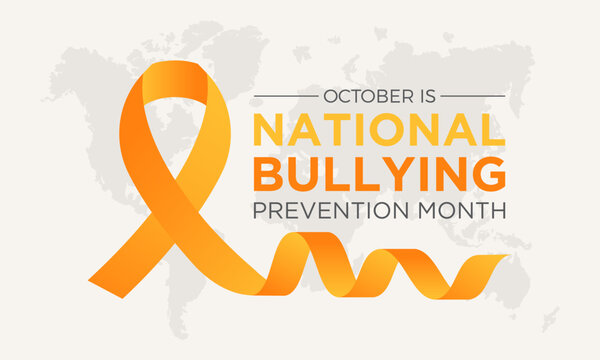 National bullying prevention month is observed every year in october. October is national bully awareness month. Vector template for banner, greeting card, poster with background. Vector illustration.