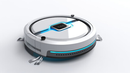 Fototapeta premium photograph of Autonomous smart robot vacuum cleaner isolated .