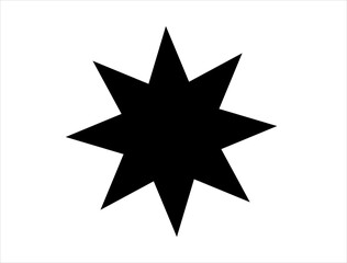 Eight point star silhouette vector art white background